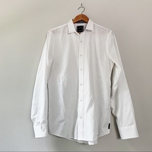 MENS ARMANI EXCHANGE WHITE BUTTON DOWN REGULAR TOP